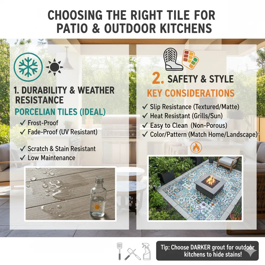 Choosing the Right Tile for Patio & Outdoor Kitchens