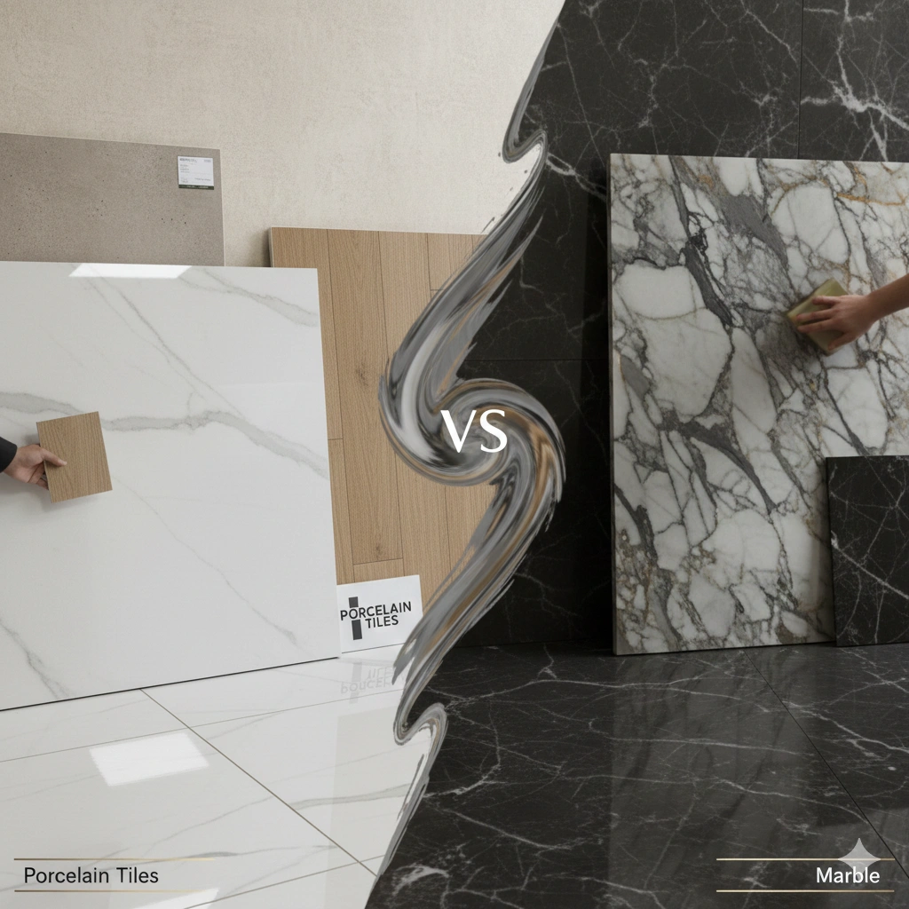 Porcelain Tiles vs Marble: Side-by-Side Comparison