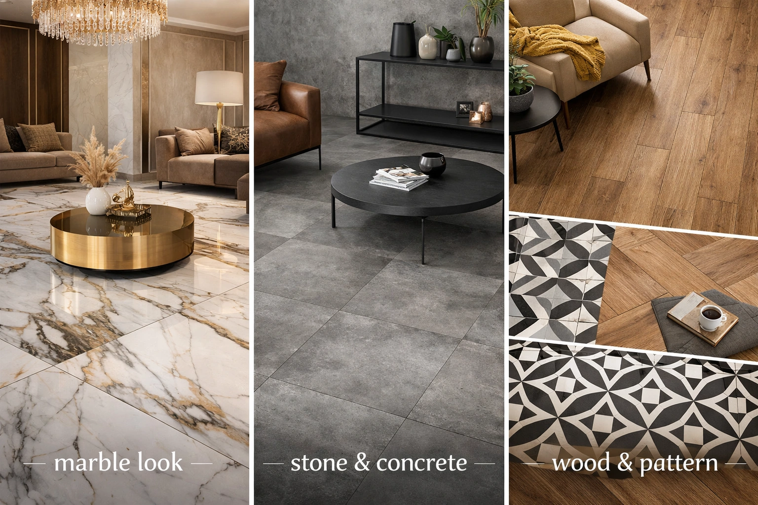 Design & Finish Options Available in 80x80 cm GVT Tiles