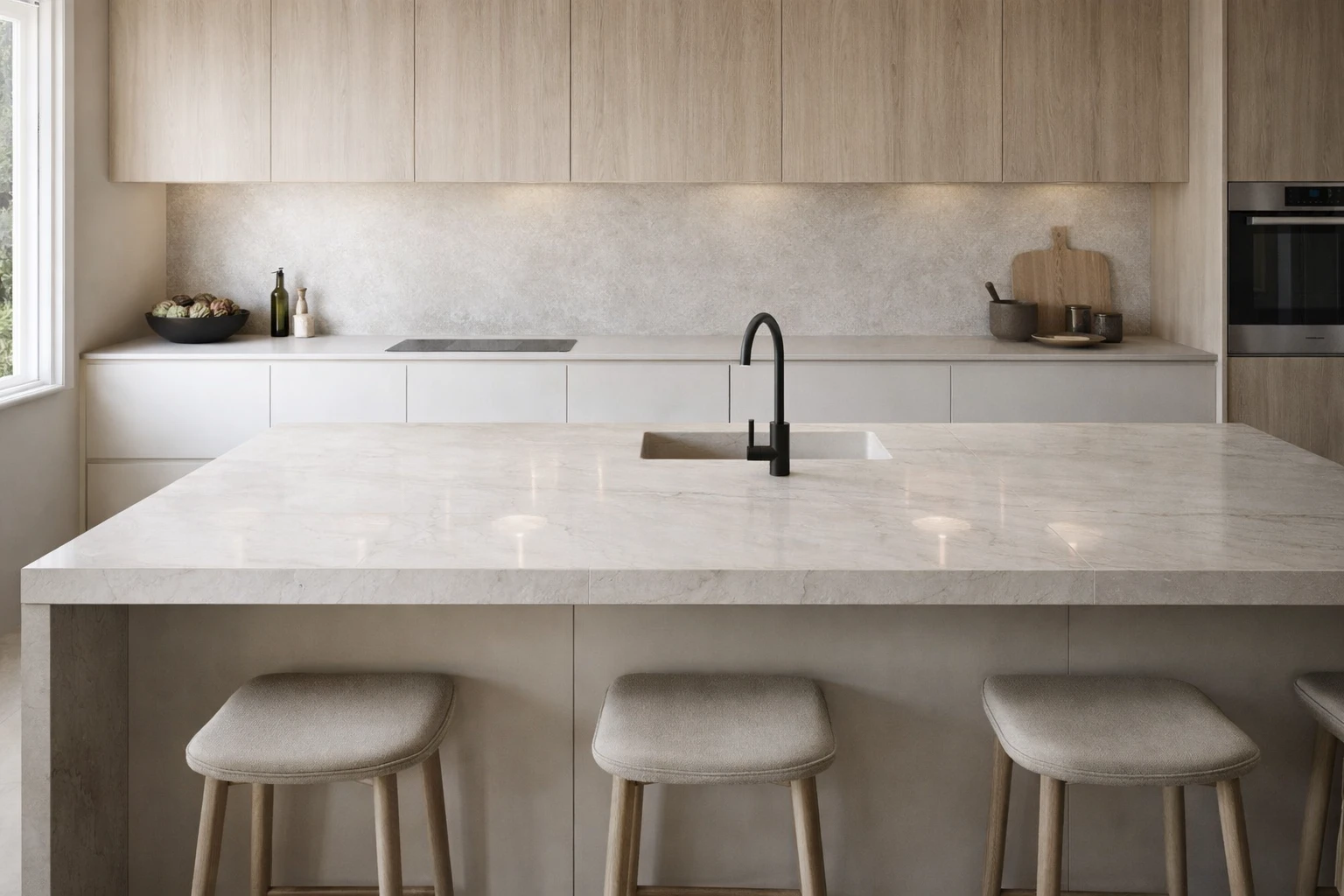 Modern minimalist kitchen with island