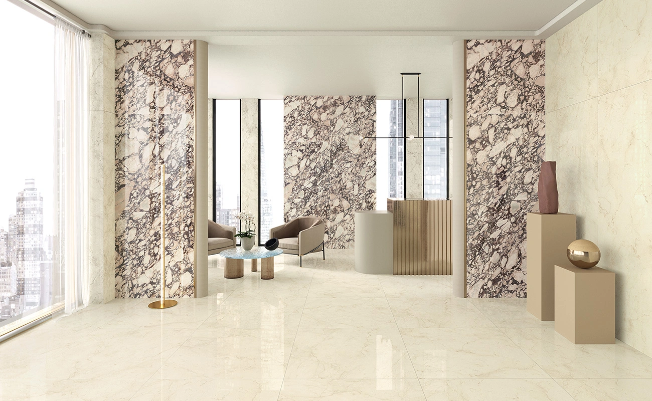 Beige Marble Effect Tiles 