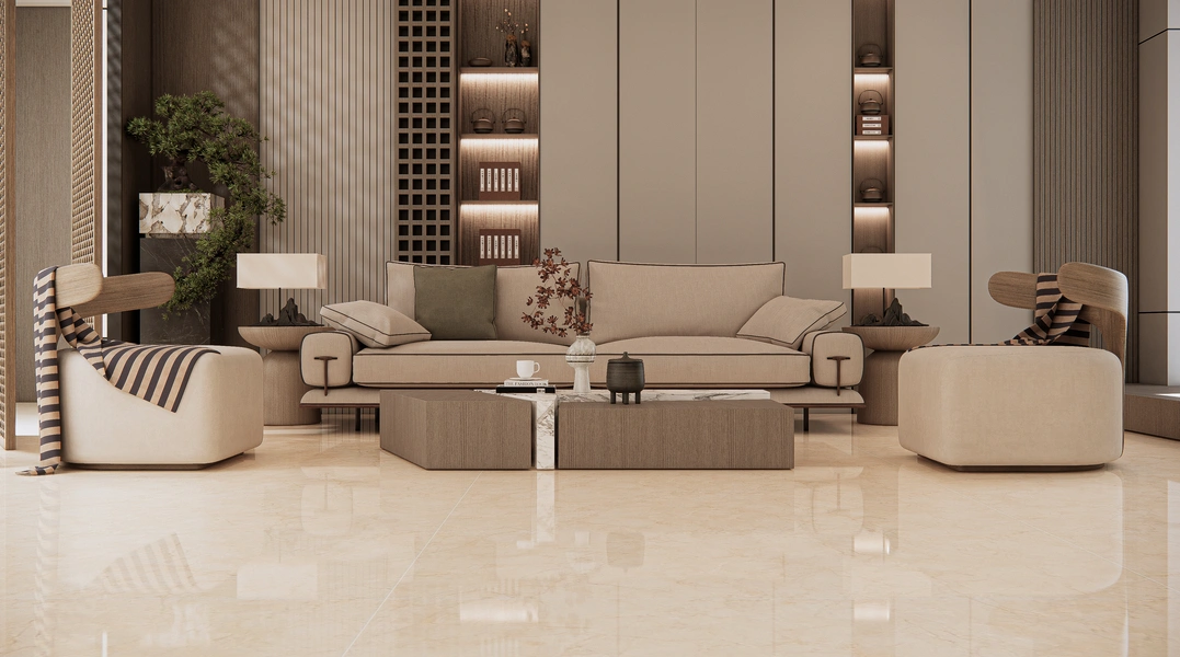 Beige Marble Effect Tiles Are Ideal for Modern Interiors